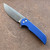 Pro-Tech Mordax Button Lock Flipper Solid Navy Handle Smoky Gray DLC 20CV Blade BST26.MORDAX.2