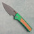 Chaves Knives Scapegoat Street Framelock S/E Green Titanium Handle w/ Milled Copper Inlays Heavy Blast Stonewash M390 Blade Corundum