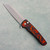 Pro-Tech Malibu Button Lock Flipper Reverse Tanto Del Fuego Custom Anodized Handle Stonewash MagnaCut Blade 5401-DF