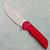 Pro-Tech Mordax Button Lock Flipper Solid Red Handle Stonewash 20CV Blade MX101-RED20CV