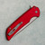 Pro-Tech Mordax Button Lock Flipper Solid Red Handle Stonewash 20CV Blade MX101-RED20CV