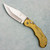 Dalton Side Opener Auto Brass Skull Handle Satin Blade