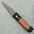 Pro-Tech Godson Black Handle w/ Maple Burl Wood Inlays Chad Nichols Damascus Blade Mosaic Button 706-DM (Consignment)