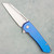MachineWise Mojave Frame Lock Flipper Blurple Titanium Stars Texture Handle Stonewashed S90V Blade
