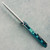 MachineWise Sonora Button Lock Flipper Green w/ Navy Distressed Anodized Smooth Titanium Integral Handle Titanium Bolster Stonewash S90V Blade