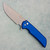 Pro-Tech Mordax Button Lock Flipper Blue Handle Stonewash CPM-20CV Blade MDX-28732-13 (Pre-owned)