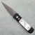 Pro-Tech Godson Black Aluminum Handle w/ Pearl Inlays Damascus Blade Abalone Button (Blem)
