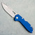 Buck 724 Mustang Back Lock Blue Aluminum Handles 420HC Stonewash Blade 14394