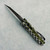 Kershaw Launch 10 Auto Custom Lasered Checkered Flag Olive Handle Topo Lasered Black Blade 7350OLBLK AE CUSTOM SHOP