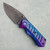 O'Brien Blades Mini Scorpio Hybrid Liner Lock G.M.D Glow Scales w/ Titanium Liners Black Stonewash MagnaCut Blade