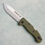 Rogan Folding Knife Back Lock OD Green G-10 Handles Stonewash Blade