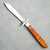 Tuna Valley Cutlery Co Mountain Cougar Orange Arctic Curly Birch Satin Spear Point 154CM Blade