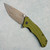 Kershaw Knockout Assisted Frame Lock Olive Green Aluminum Handles Damascus Blade 1870OLDAM (Pre-owned)