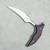 Microtech Marfione Select Bastinelli Bee Fixed Blade Carbon Fiber Handle Stonewash Full Serrated Blade Blue Hardware 218-12MS5