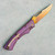 Tuch Knives Klick Dual Action Scale Release Frame Lock Purple/Bronze Hyperstatic Titanium Handle Bronzed MagnaCut Blade AE CUSTOM SHOP