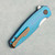 Holt Bladeworks Morpheus Inset Lock Blue/Bronze Feather Pattern Titanium Handle Stonewashed 1.0 M390 Blade (Pre-owned)
