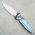 Microtech Marfione Select Socom Delta Ram-Lok Spear Point Ice Blue Titanium Handle Stonewash Blade Blue Accent 159RL-10SMS7