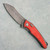 G&G Hawk Talon Hawk Lock w/Toggle Detent Titanium Handle w/ Pulse Red Glass Inlays Stonewash Blade