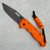 Demko AD-20.5 Shark Lock Clip Point Orange Grivory Handle Black AUS10A Blade (Pre-owned)