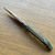 Heretic Knives Koschei Custom Crossbar Lock Antique Green Titanium Handle Bronze Cracked Ice M390 Blade Abalone Button Inlay