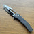 Heretic Knives Custom Wraith V4 Manual T/E Carbon Fiber Handle Hand Ground Cracked Ice M390 Blade Flamed Titanium Hardware