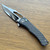 Heretic Knives Custom Wraith V4 Manual Bowie Carbon Fiber Handle Hand Ground Cracked Ice M390 Blade Flamed Titanium Hardware