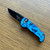 Pro-Tech CA Sidekick Blue Jazz Handle Stonewash DLC Blade