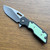 A2D Attn2Detail Mercantile Mark 1 Large Gen 4 Folder Blackwash Titanium Handle w/ Sea Foam Bakelite Inlay Stonewash/Satin Rising Grind Drop Point Blade