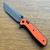 NCC Knives Ragnarok Hawk 7 Hawk Lock Black Titanium Handles w/ Orange G-10 Overlays Acidwash Harpoon Tanto Blade Proof Run