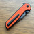 NCC Knives Ragnarok Hawk 7 Hawk Lock Black Titanium Handles w/ Orange G-10 Overlays Acidwash Harpoon Tanto Blade Proof Run