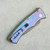 Pro-Tech Duke 2 Auto 2-Tone Blue/Gold Titanium Handles w/ Mosaic Abalone Inlay Chad Nichols Raindrop Damascus Blade 2026DUKECUSTOM004