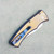 Pro-Tech Duke 2 Auto 2-Tone Gold/Blue Titanium Handles w/ Mosaic Abalone Inlay Mike Irie Mirror Polish Blade 2026DUKECUSTOM003