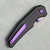 Chaves Knives Jake McCoy Omega Street Blue Label Black Knurled Aluminum Handles Stonewash Blade Purple Hardware
