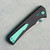 Chaves Knives Sam Tran Arison Street Blue Label Black Knurled Aluminum Handles Stonewash Blade Green Hardware