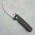 Chaves Knives Sam Tran Arison Street Blue Label Black Knurled Aluminum Handles Stonewash Blade Green Hardware