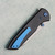 Chaves Knives Brad Blount Arrestor 229 Blue Label Black Knurled Aluminum Handles Stonewash Blade Blue Hardware