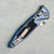 Microtech Marfione Select Socom Ram-Lok Spear Point Ice Blue Titanium Handle w/ Black Grip Tape Inlays Stonewash Standard Blue Accent 160RL-10SMS7