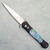 Pro-Tech Large DON Black Handles w/ Aftermarket Abalone Inlays Satin Blade Mosaic Button (Consignment)