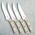 Microtech Steak Knife Set Ivory G-10 Handle Stonewash Full Serrated 3600-12SETIV