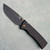 Chaves Knives Blue Label Redencion 229 Liner Lock Black Knurled Aluminum Handles Black PVD 154CM Drop Point Blade Bronze Hardware