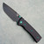 Chaves Knives Blue Label Redencion 229 Liner Lock Black Knurled Aluminum Handles Black PVD 154CM Drop Point Blade Green Hardware