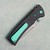 Chaves Knives Blue Label Redencion 229 Liner Lock Black Knurled Aluminum Handles Stonewash 154CM Drop Point Blade Green Hardware
