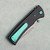 Chaves Knives Blue Label Redencion 229 Liner Lock Black Knurled Aluminum Handles Stonewash 154CM Tanto Blade Green Hardware