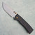 Chaves Knives Blue Label Redencion 229 Liner Lock Black Knurled Aluminum Handles Stonewash 154CM Drop Point Blade Bronze Hardware