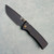 Chaves Knives Blue Label Redencion Street Liner Lock Black Knurled Aluminum Handles Black PVD 154CM Drop Point Blade Bronze Hardware