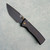 Chaves Knives Blue Label Redencion Street Liner Lock Black Knurled Aluminum Handles Black PVD 154CM Tanto Blade Bronze Hardware