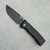 Chaves Knives Blue Label Redencion Street Liner Lock Black Knurled Aluminum Handles Black PVD 154CM Drop Point Blade Green Hardware