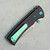 Chaves Knives Blue Label Redencion Street Liner Lock Black Knurled Aluminum Handles Stonewash 154CM Drop Point Blade Green Hardware