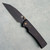 Chaves Knives Blue Label Sangre 229 Wharncliffe Black Knurled Aluminum Handles Black PVD 154CM Blade Bronze Hardware