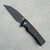 Chaves Knives Blue Label Sangre Street Wharncliffe Black Knurled Aluminum Handles Black PVD 154CM Blade Green Hardware